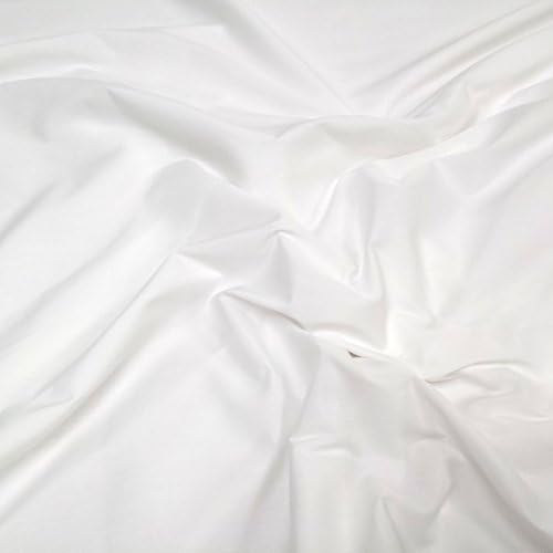 Plain Solid Dyed Polycotton Pre Shrunk Fabric Material Linings Dress Making Crafts Home Décor Table Cloth Sheeting Quilting | 60+ Colours | 45 - 112 cm Wide (Sold by The Half Metre, White)