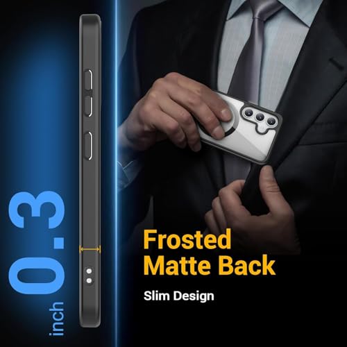 Image of Back Cover Case for Samsung Galaxy S25 Ultra | Back Cover with Mag-Safe | Transparent & Black Mobile Phone Back Cover for Samsung Galaxy S 25 Ultra / S25 Ultra | Anti Yellow TPU Back Cover