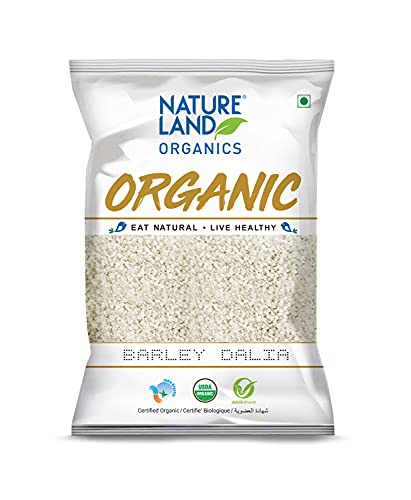 Image of Natureland Organics Barley Dalia 500 Gm (Pack of 4) Total 2Kg - Organic Dalia & Whole Wheat Flour Bag, 5 kg