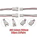 Cermant 50Pcs 25Pairs 2Pin XH2.54mm Mini Micro Male and Female Connection Cable Plug with 22AWG Red Black Terminal Connector Wire Cable 200mm