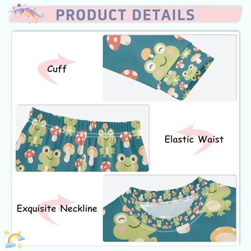 senya Frog with Mushroom Pajamas Set Long Sleeve Soft Cotton Sleepwear 2 Piece4