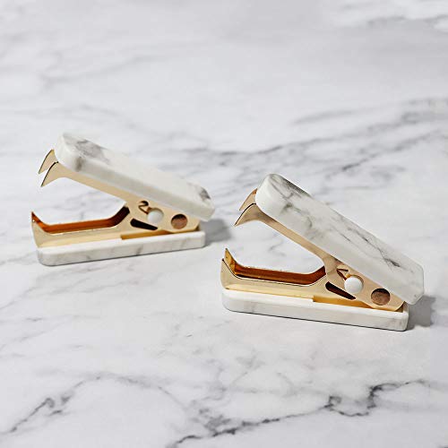 Multibey Staples Remover Tool For Office Staple Removal Puller Kit Gold Metal Jaws Stationery Marble White Texture School Home Desk Supplies Gift Idea (1 Pack) #TOP5