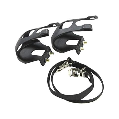 1 Pair Bike Pedals with Toe Clip and Strap Cover