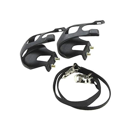 1 Pair Bike Pedals with Toe Clip and Strap, Plastic Bicycle Pedal Foot Cover, for MTB and Road Bike