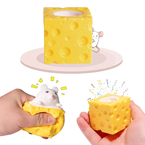 Holgosiu Cheese Squishy Stress Toys Novelty Squeeze Ball Cheese Mouse