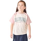 [ever closet] Tシャツ キッズ 子供 女の子 男の子 半袖 綿100％ [ ダスティピンク 100 ] ラグラン ロゴ ガールズ ボーイズ 春服 夏服 通園 通学 普段着 子供服 キッズ服 エバークローゼット