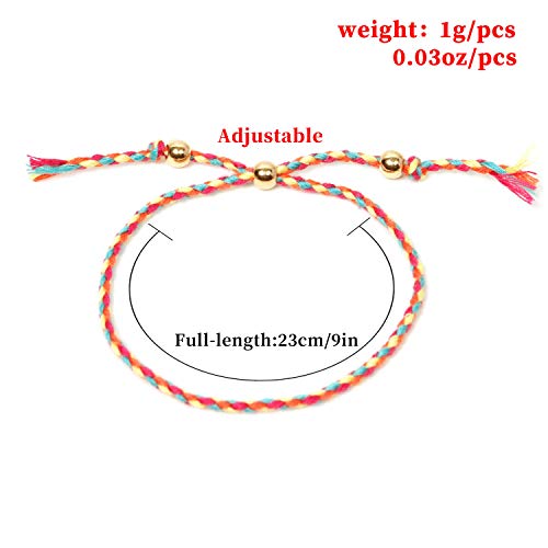 The Woo's 12 Pcs Friendship Braided Rope Bracelet For Women Colorful Handmade String Wrap Bracelets Adjustable Multicolore Cotton Woven Wrist Anklet Cord Bohemia Jewelry #TOP2