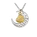 Gift for Aunt - Half Moon and Heart "Aunt I Love You to the Moon and Back" Pendant Necklace, 18"