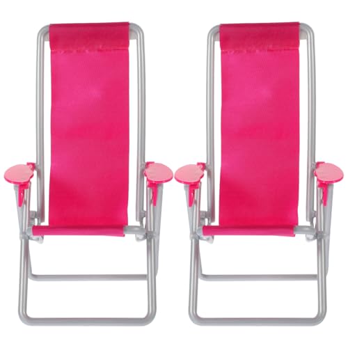 Chaise de plage miniature pour jardin féérique et transat miniature de poupée