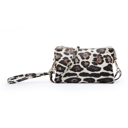 Image of JEN & CO. Riley Small Crossbody Bags Vegan Leather Wristlet Wallets Clutch Purses Shoulder Handbag for Women