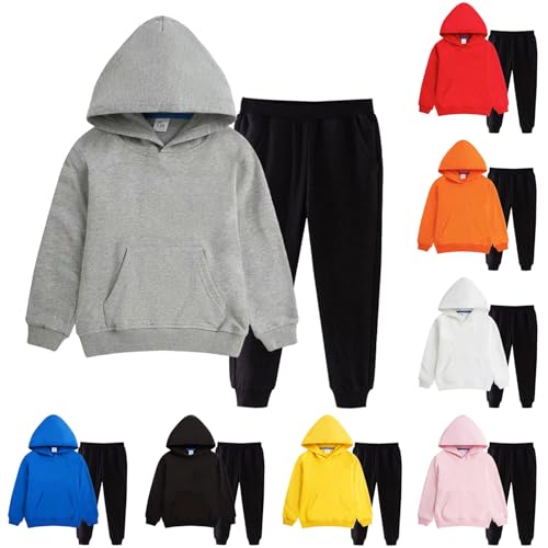 Kids Sweatsuits Girls Boys 2 Piece Tracksuit Hooded Sweatshirt and Sweatpants Cotton Athletic Jogging Outfits for 2-15 Years2