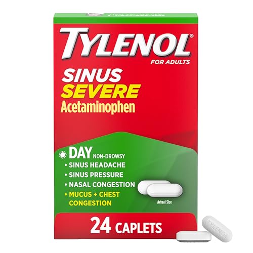 Tylenol Sinus Severe Daytime Caplets, Non-Drowsy, Pain Reliever, Pressure and Nasal Congestion...