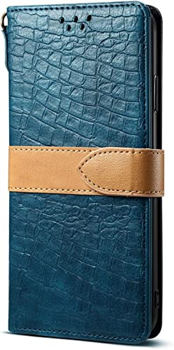 Étui cuir iPhone 13 Pro Max bleu idéal pour visionner vos vidéos de voyage