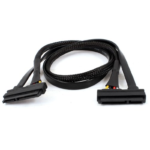 Cable de alimentación SATA 7+15 Pin hembra a hembra negro