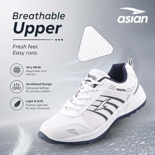 Image of ASIAN Wonder-21 Men's Running Shoes | Lace-Up Shoes with Lightweight Mesh Upper | Cushioned Comfort & Durable Grip for Daily Use