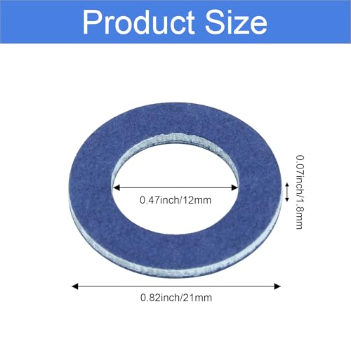 Image of Waziaqoc Oil Drain Plug Gaskets, 100 PCS, Aluminum M12 Crush Washer | Washer Crush Seal Replacement, For OEM 9043012031, Cars Truck Vehicle