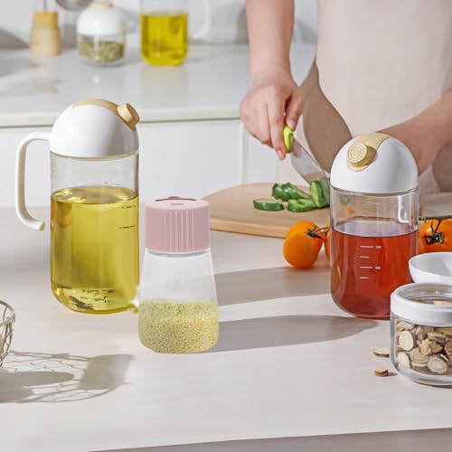 Distributeurs d'assaisonnement quantitatifs en verre pour un rangement de cuisine impeccable