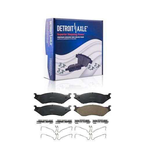 Image of Detroit Axle - Front Brake Kit for 2005-2016 Ford F-450 F-550 Super Duty | Drilled & Slotted Disc Brake Rotors Ceramic Brake Pads 2006 2007 2008 2009 2010 2011 2012 2013 2014 2015 Replacement