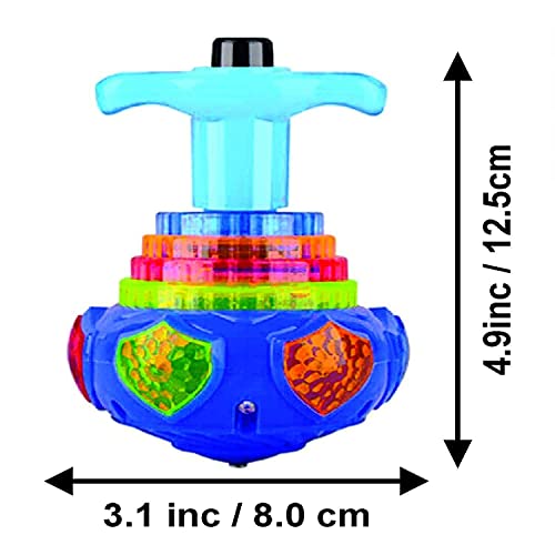 Image of Musical Spinning Top Toy with LED Light, Music Flash Light Lattoo for 3 Years Kids (Multicolor)