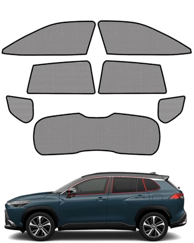 Loveyes トヨタ カローラクロス サンシェード 10系 メッシュ 車中泊 断熱 日除け 虫よけ マグネット内蔵 7枚 運転席 遮光 目隠し UVカット 専用アクセサリー (カローラクロス)