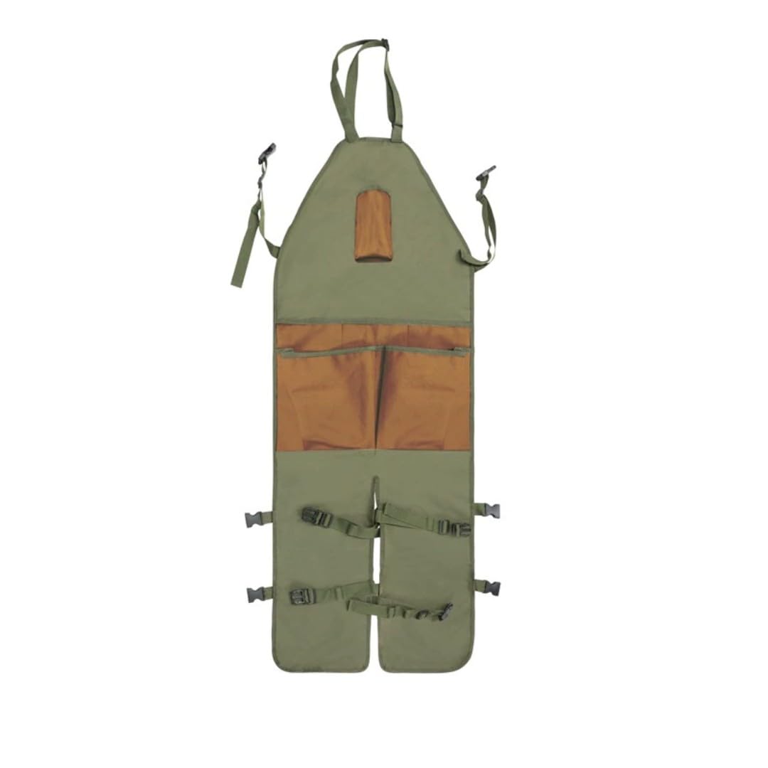 Delantal largo impermeable para jardinería con leggings y bolsillo para teléfono para mujeres y hombres, delantal de jardín con hebilla ajustable para uso exterior, resistente tela Oxford