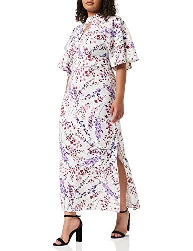 Marca Amazon - TRUTH & FABLE Vestido Mujer Estampado, Multicolor (White Blossom Print), 40, Label: M