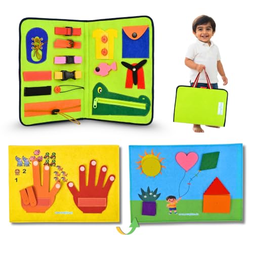 Image of Seraphina Montessori Busy Board for Toddlers 1-3 | Busy Binder Book with Numbers, Counting, Shapes, Colours | Baby Toy Gift