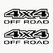 Autodomy Autocollants 4X4 Tout Terrain Off Road Pack de 2 unités pour la Voiture (Noir)