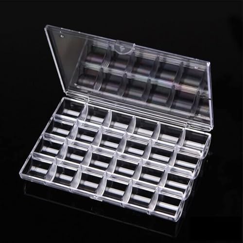 Image of 24 Slots Rhinestone Box Storage Containers Empty Clear Nail Art Decoration Storage Box for Nail Glitter Jewelry Crystal Diamond Accessories