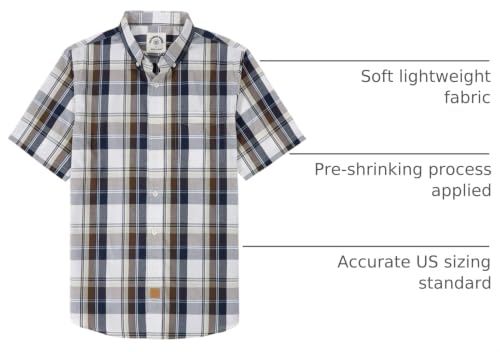Image of Dubinik Mens Short Sleeve Button Down Shirts Soft Breathable Summer Vintage Regular Fit Lightweight Men's Casual Shirt