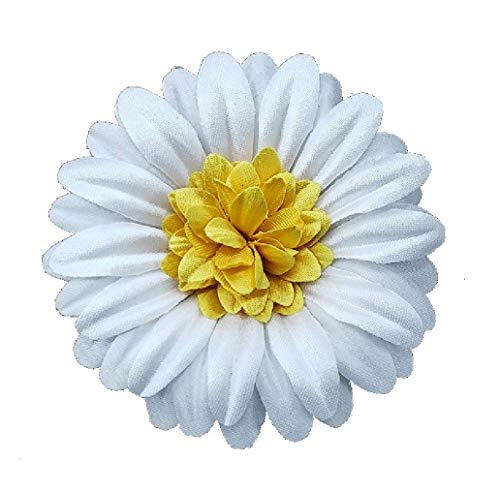 M&S Schmalberg Daisy Silk Fabric Flower Pin Brooch Flower. White Daisy Brooch Pin - Hand-made in New York's Garment Center (American Made)