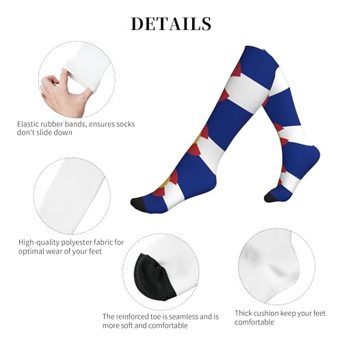 SEAEAGLE Flag of Colorado Athletic Elasticity Support Socks Snug Knee High Stockings Unisex A Pair4