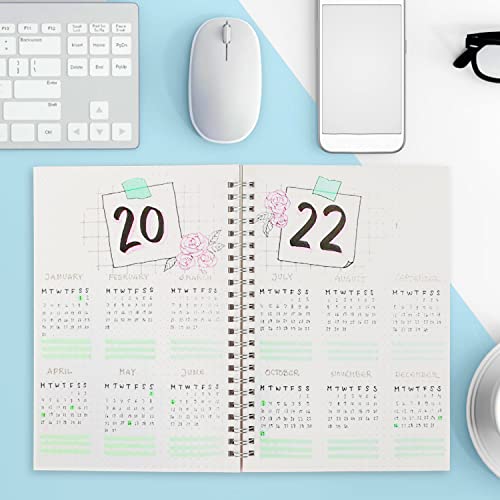 Unmoony A5 Dotted Spiral Notebook, 6 Pack 120 Pages, Dot Grid Journal With 120 Gsm Thick Dotted Bullet Paper, 6 Macaron Transparent Colors Hardcover, For Bullet Journaling 5.7"X 8.5" #TOP4