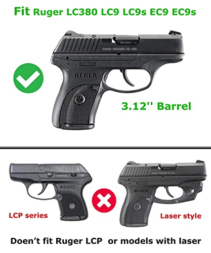 Lc9 Owb Holster For Ruger Lc9, Lc9S, Lc380, Ec9, Ec9S Pistol(Unfit The Laser Models), 360° Adjustable Tactical Gun Holster, Open Belt Carry - Right Handed #TOP5