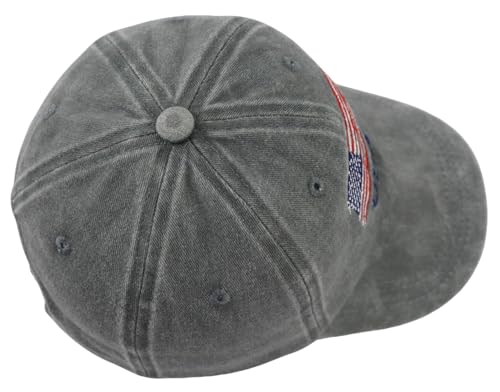 Image of American Flag Hats for Men Women, Embroidered Adjustable Cotton USA Baseball Cap