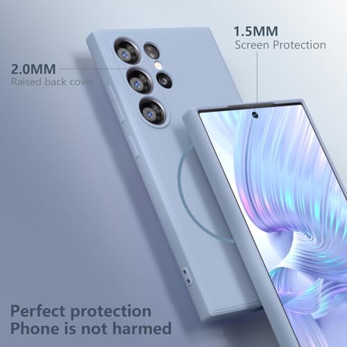Image of DIZORO Microfiber Candy Case Compatible for Samsung S26 Ultra 5g Magnetic Silicone Case, Compatible with MagSafe Shockproof, Anti-Scratch Soft Non-Slip Full Body Protective Back Cover (Sierra)