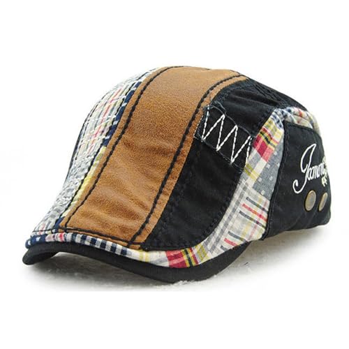 Image of M MOACC Men Beret Hat Cotton Adjustable Newsboy Hats Cabbie Gatsby Cap Driving Flat Caps