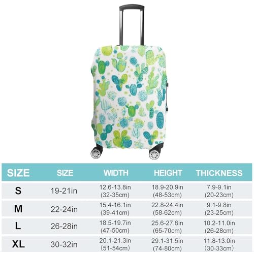 Cute Cactus Travel Luggage Cover for Suitcase 19-32 Inches Elastic Washable Baggage Protector2