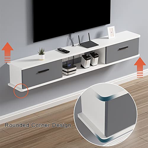 Meuble TV flottant étagère murale pour salon moderne et épuré - 6
