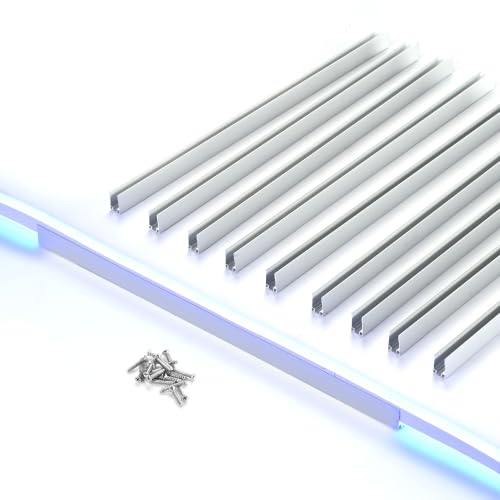 Image of Yescom 10Pack 1ft LED Aluminum Channel for 8mm BiLume RGBW Neon Rope Light | 30cm RGB Light Strip Mounting Track, Resists rust & corrosion, Heat dissipation, Ideal for commercial indoor outdoor DIY