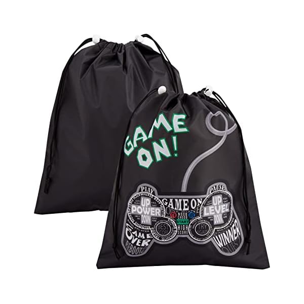 Juvale Geschenktaschen mit Kordelzug (Set, 12 Stück) - Game On! und Spielkonsolen-Design, Einseitig Bedruckt - Ideal für… – Bild 8