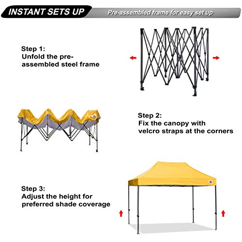 Image of ABCCANOPY Patio Pop Up Canopy Tent 10x15 Commercial-Series (Gold)