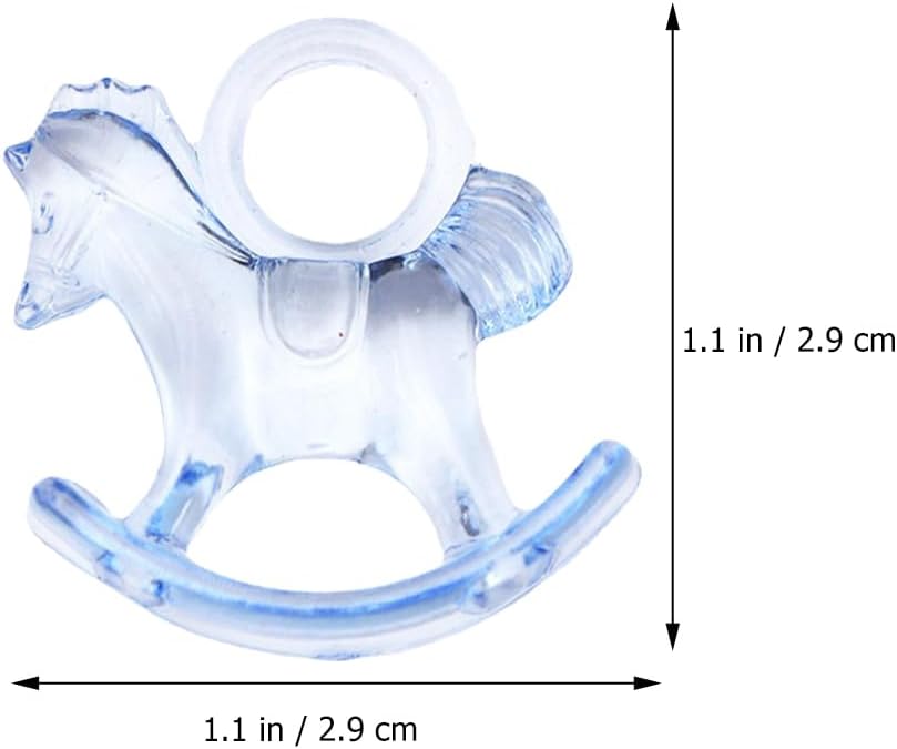 TOYANDONA Acrylic Mini Rocking Horse Decor 96 Pcs Party Table Scatter for Baby Shower Birthday and Toddler Toy Accessories