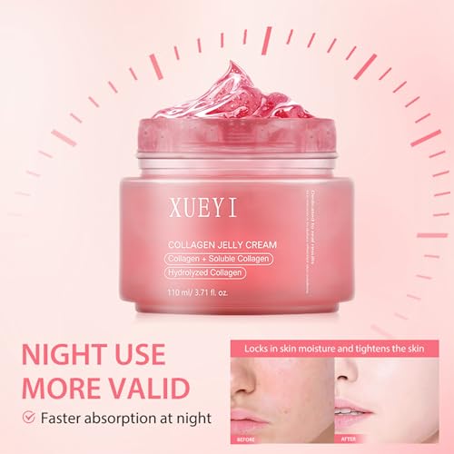 XUEYI Collagen Jelly Cream, Improve Firmness Elasticity Hydrating Nourishing Revitalizing for Soft Smooth SkinHydrolyzed Collagen Booster Gel Serum for Microcurrent Face Massagers, - Image 5