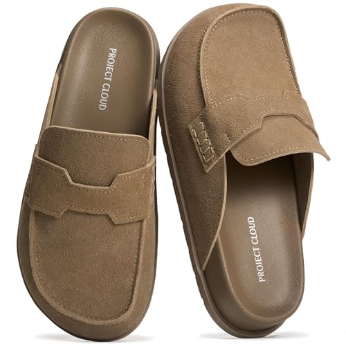 Image of Project Cloud 100% Genuine Leather Womens Clogs - Plush & Soft Insole with Arch Support Non Slip Mules & Clogs for Women Footwear - Water Resistant Women Shoes (Foamy)