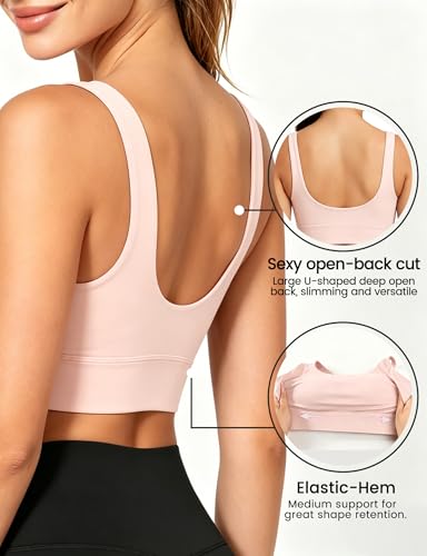 Image of Buauty Sports Bras for Women, High Support Sport Bra Workout Built in Bra Scoop Neck U Back Yoga Sports Bra