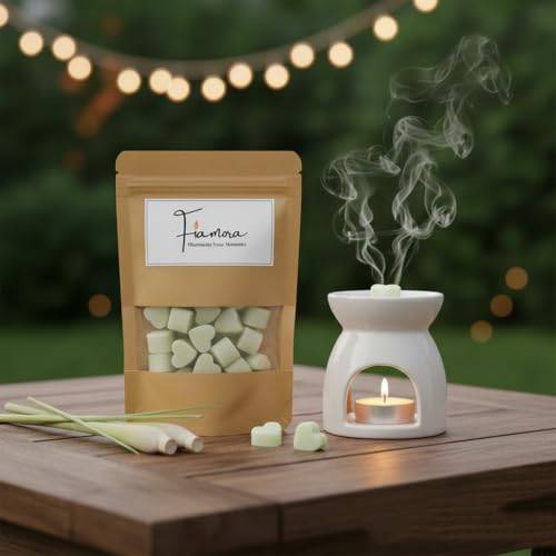 Image of Wax Melts | Organic Soy Wax | Essential Oil Infused | Citronella Fragrance | Heart Shape Aroma Melts | Outdoor & Indoor Freshener | Safe Smoke-Free Scent | 80 GMS