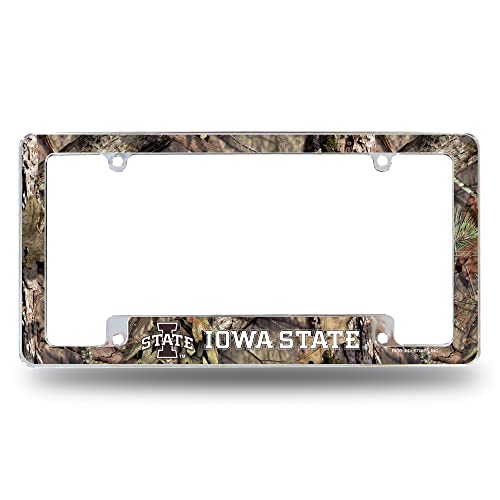 Rico Industries NCAA Iowas State Cyclones Mossy Oak 12" x 6" Chrome All Over Automotive License Plate Frame for Car/Truck/SUV