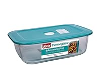 Decor Thermoglass Realseal Oblong Baking Dish with Lid, 1 Litre Capacity