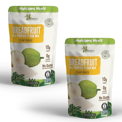 Amasar | All-Purpose Breadfruit Baking Mix | Gluten Free Made with Breadfruit & Cassava Flour | Plant Based All-Purpose Flour for Desserts & Dishes | 9g of Fiber per Serving, 24 Oz